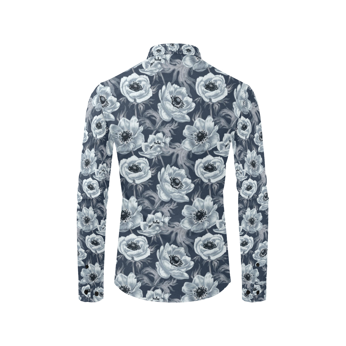 Anemone Pattern Print Design AM09 Men's Long Sleeve Shirt
