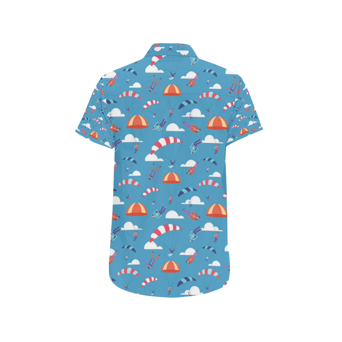Skydiving Pattern Print Design 03 Men's Short Sleeve Button Up Shirt