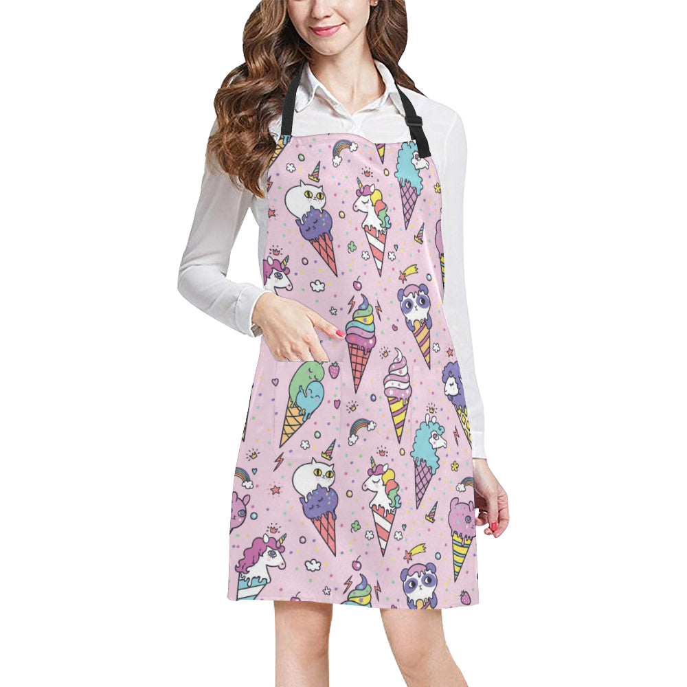 Ice Cream Pattern Print Design IC05 Apron with Pocket