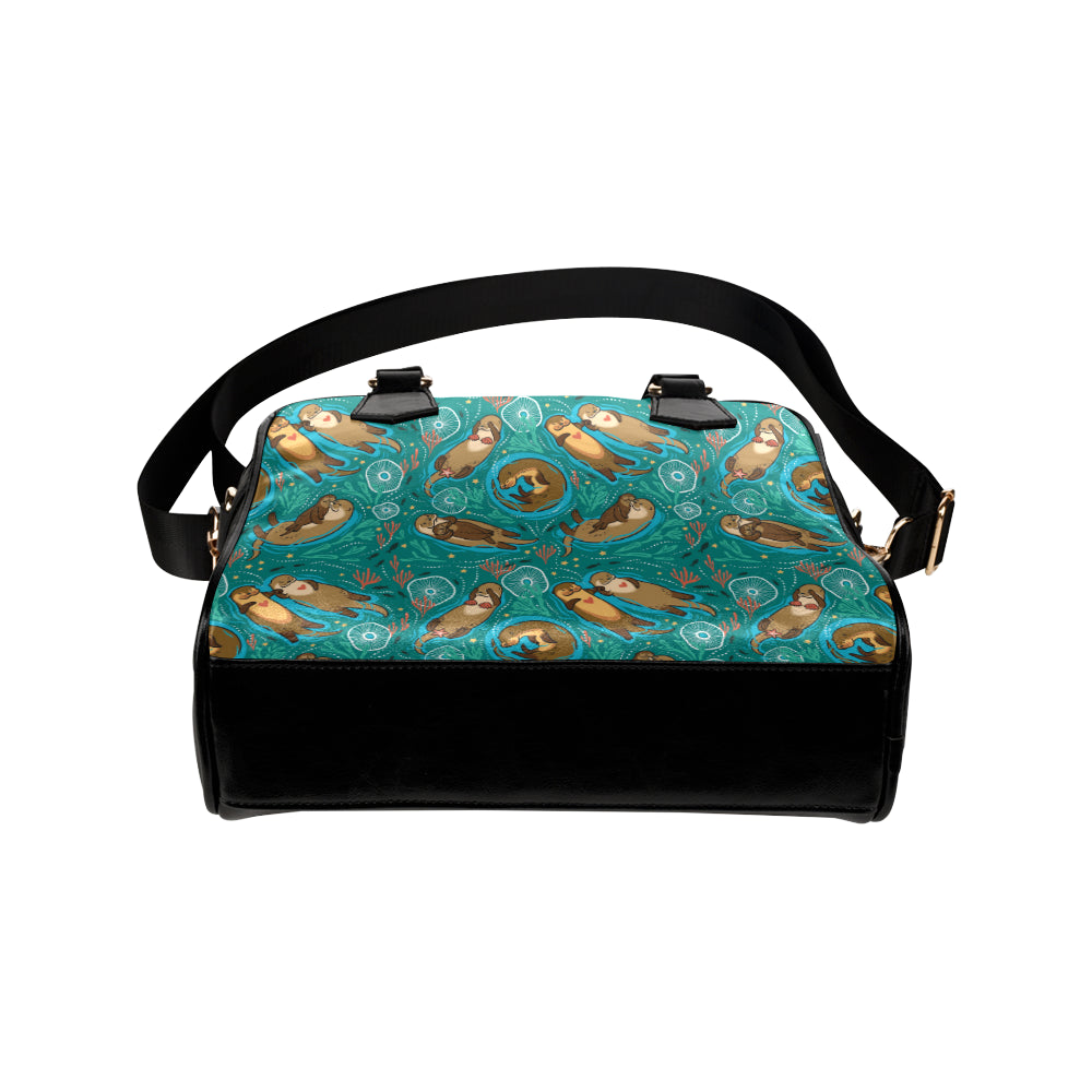 Sea Otter Pattern Print Design 01 Shoulder Handbag