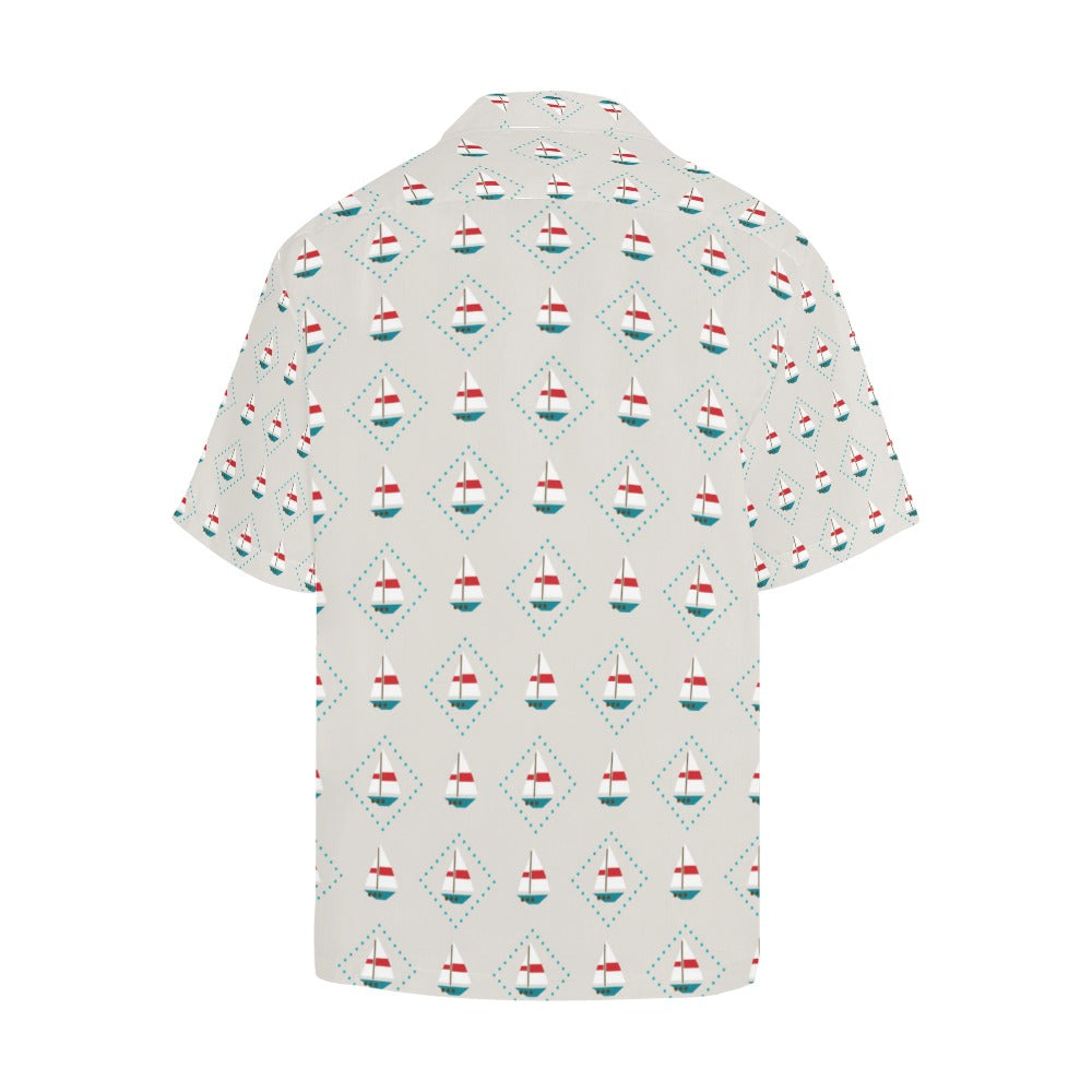 Sailboat Print Design LKS301 Men's Hawaiian Shirt