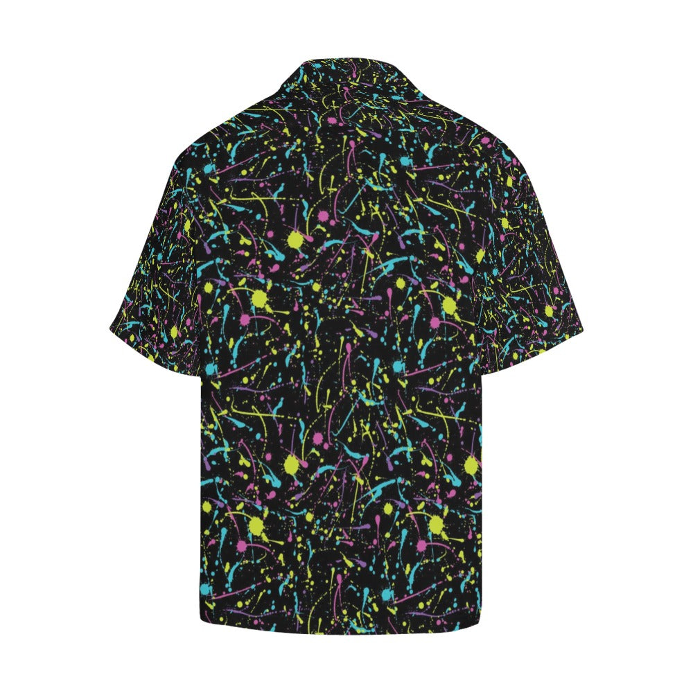 Splatter Multicolor Print Design LKS302 Men's Hawaiian Shirt