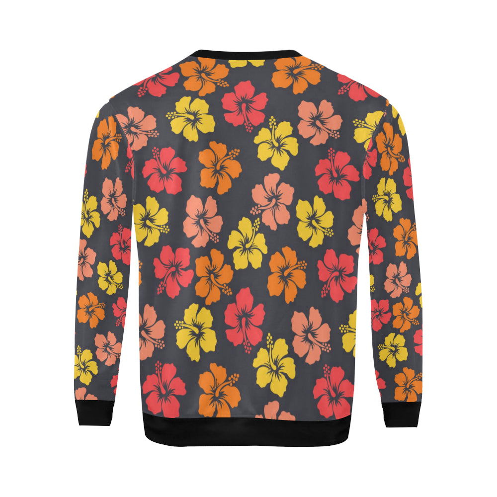 Hibiscus Pattern Print Design HB024 Men Long Sleeve Sweatshirt