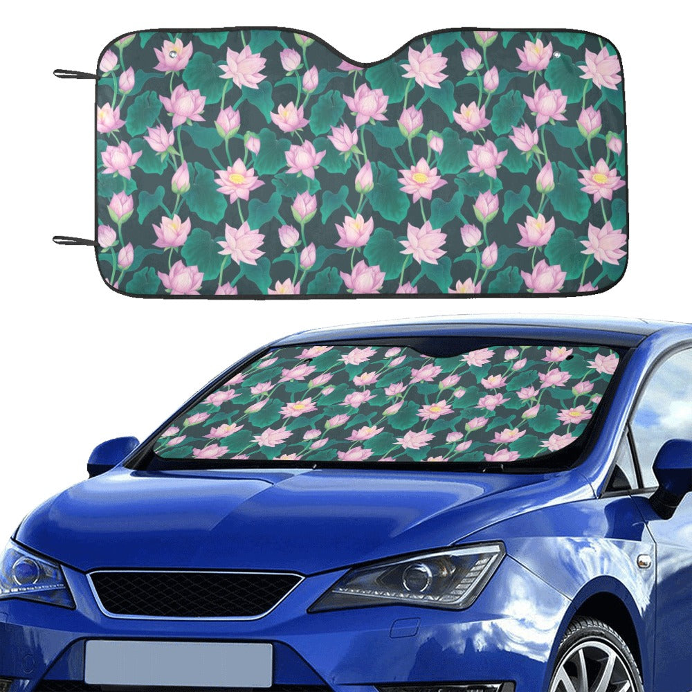 Water Lily Print Design LKS302 Car front Windshield Sun Shade