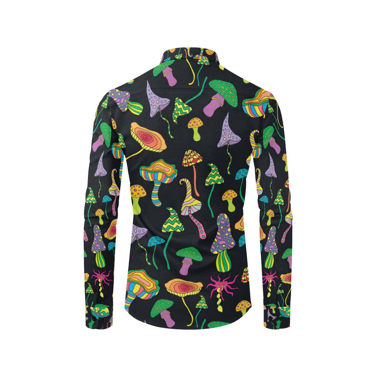Psychedelic Mushroom Pattern Print Design A02 Men's Long Sleeve Shirt