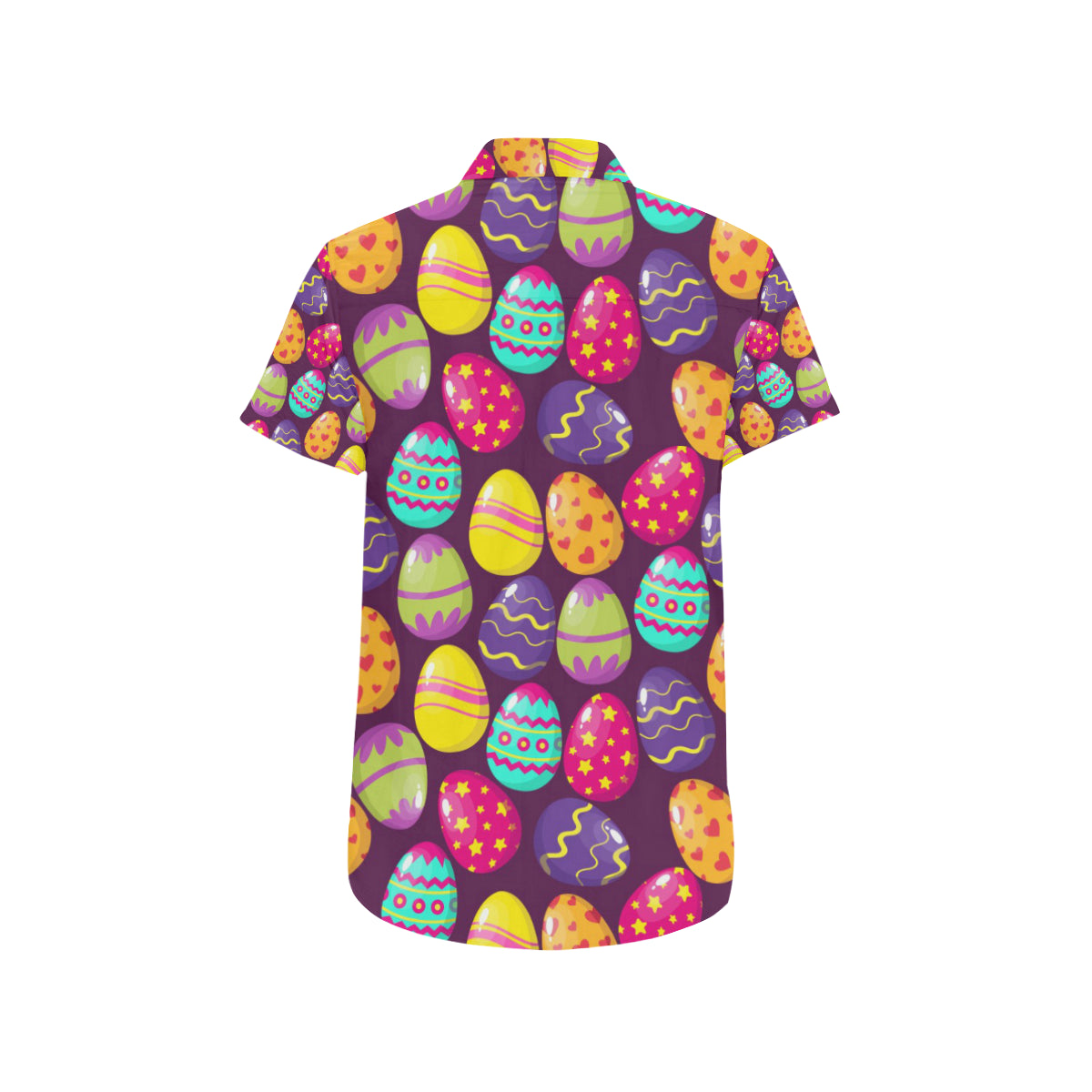 Easter Eggs Pattern Print Design RB04 Men's Short Sleeve Button Up Shirt