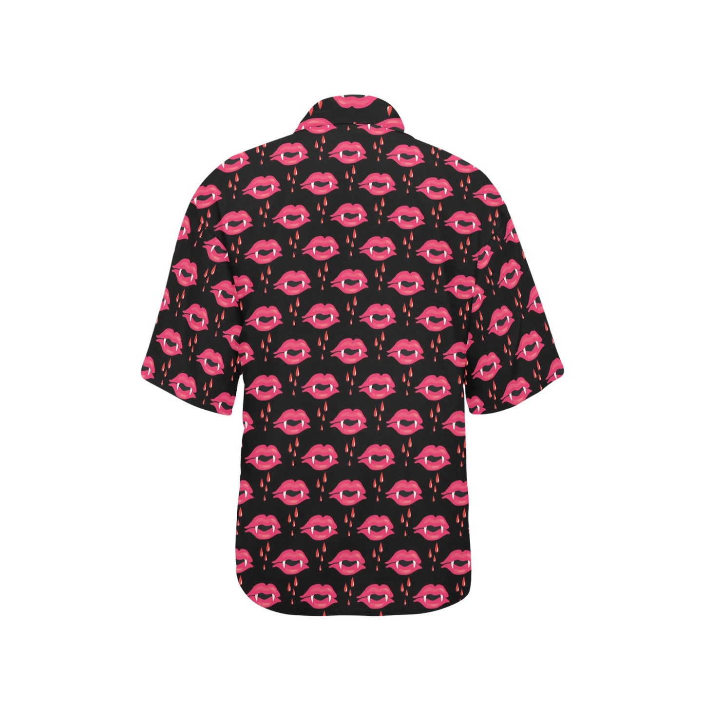 Vampire Lips Print Design LKS303 Women's Hawaiian Shirt