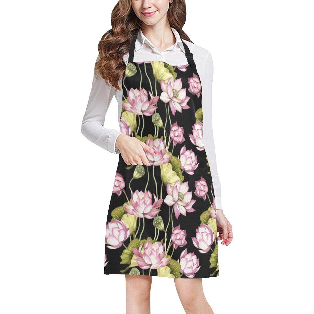 Water Lily Pattern Print Design WL06 Apron with Pocket