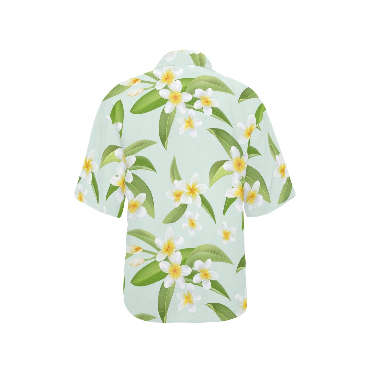 Yellow Plumeria Pattern Print Design PM024 Women's Hawaiian Shirt