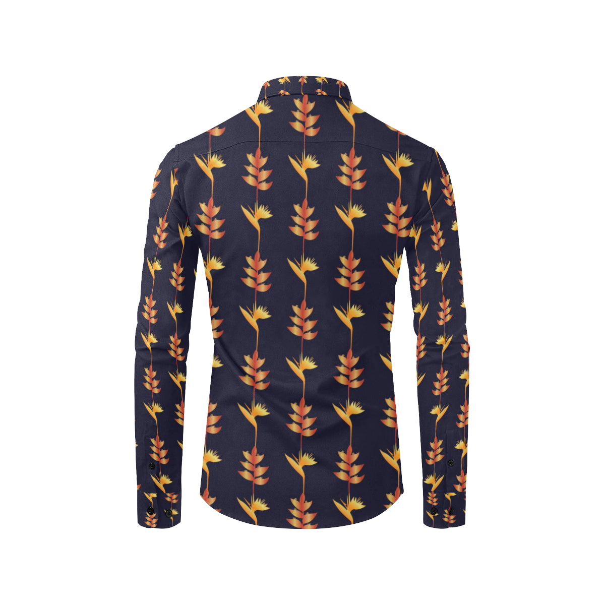 Heliconia Pattern Print Design HL06 Men's Long Sleeve Shirt