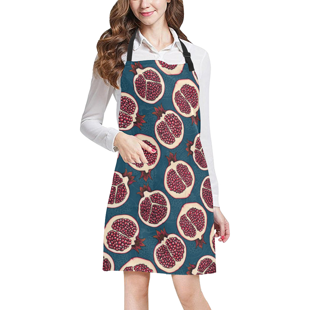 Pomegranate Pattern Print Design PG02 Apron with Pocket