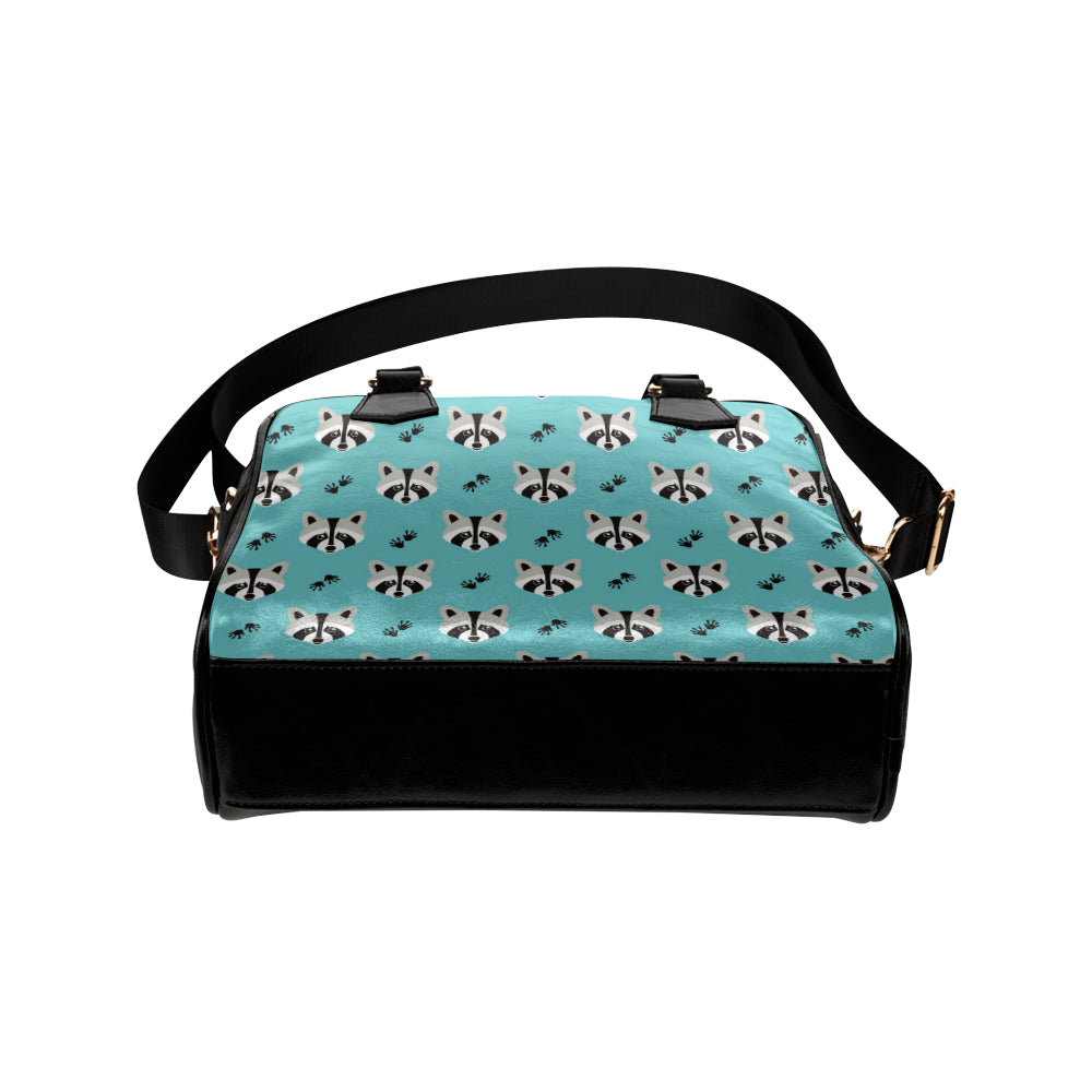 Raccoon Pattern Print Design A01 Shoulder Handbag