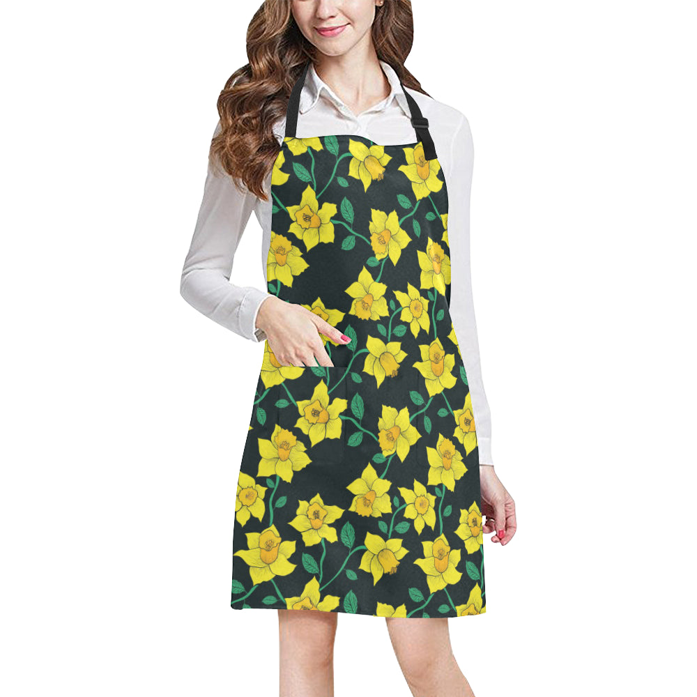 Daffodils Pattern Print Design DF03 Apron with Pocket