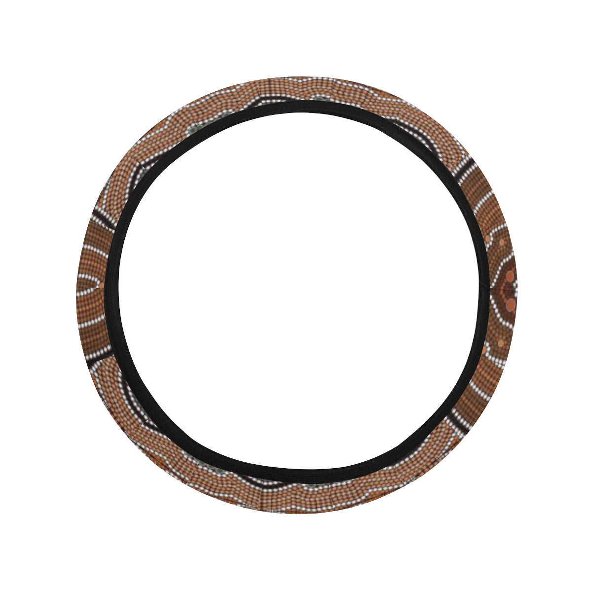 Aboriginal Pattern Print Design 01 Steering Wheel Cover with Elastic Edge