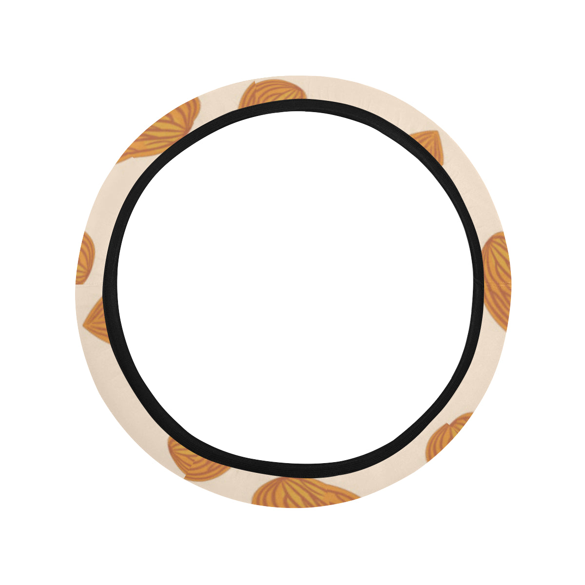 Almond Pattern Print Design 03 Steering Wheel Cover with Elastic Edge