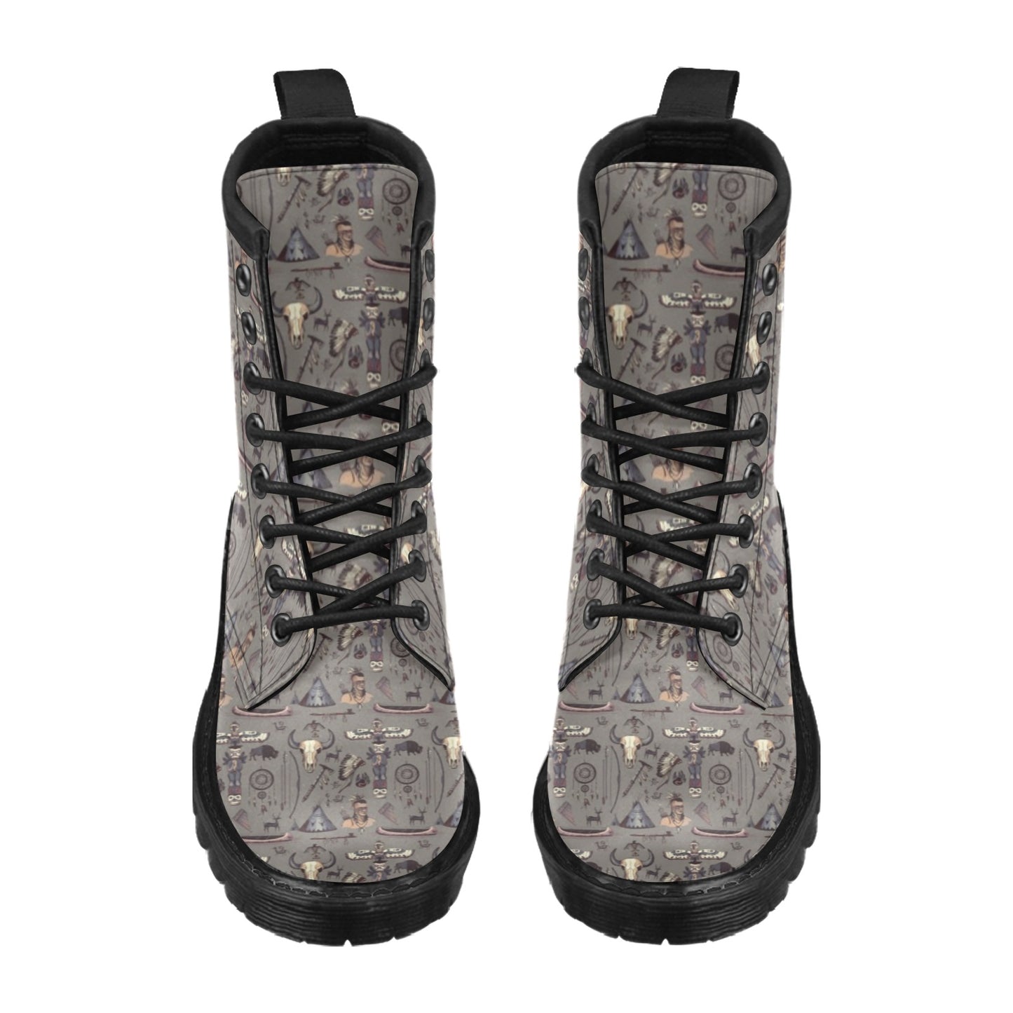 Native Indian life Design Print Women's Boots