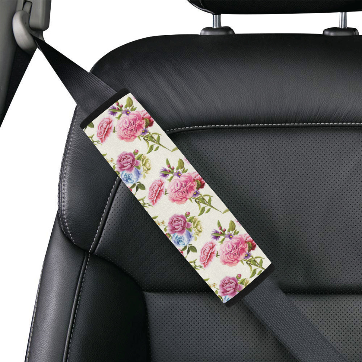 Carnations Pattern Print Design CN02 Car Seat Belt Cover