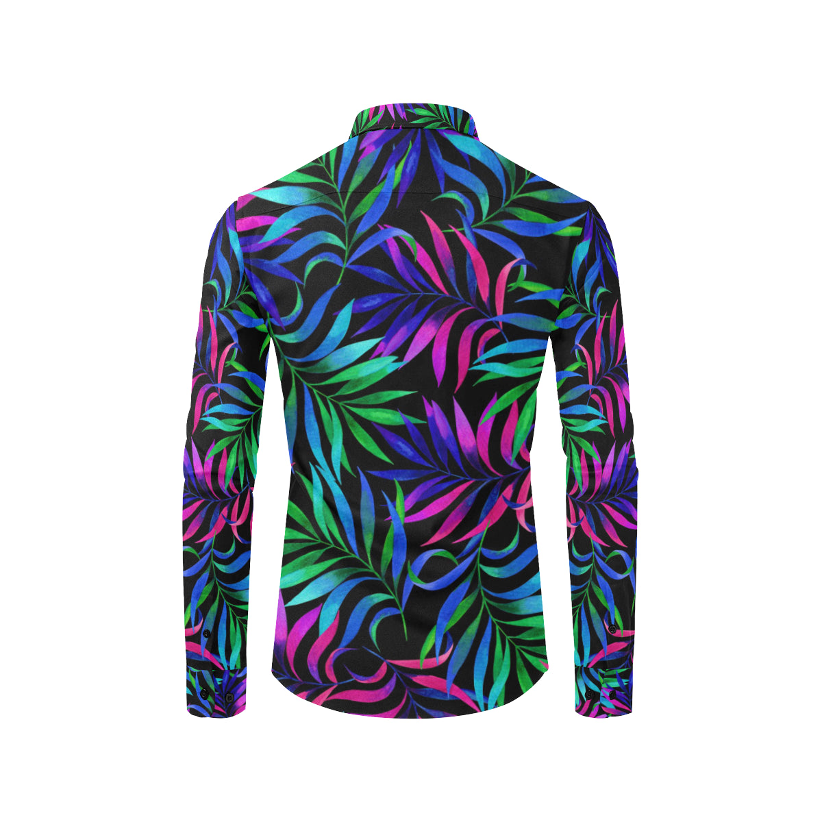Tropical Flower Pattern Print Design TF010 Men's Long Sleeve Shirt