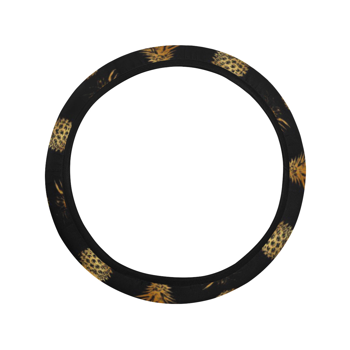 Pineapple Pattern Print Design A02 Steering Wheel Cover with Elastic Edge