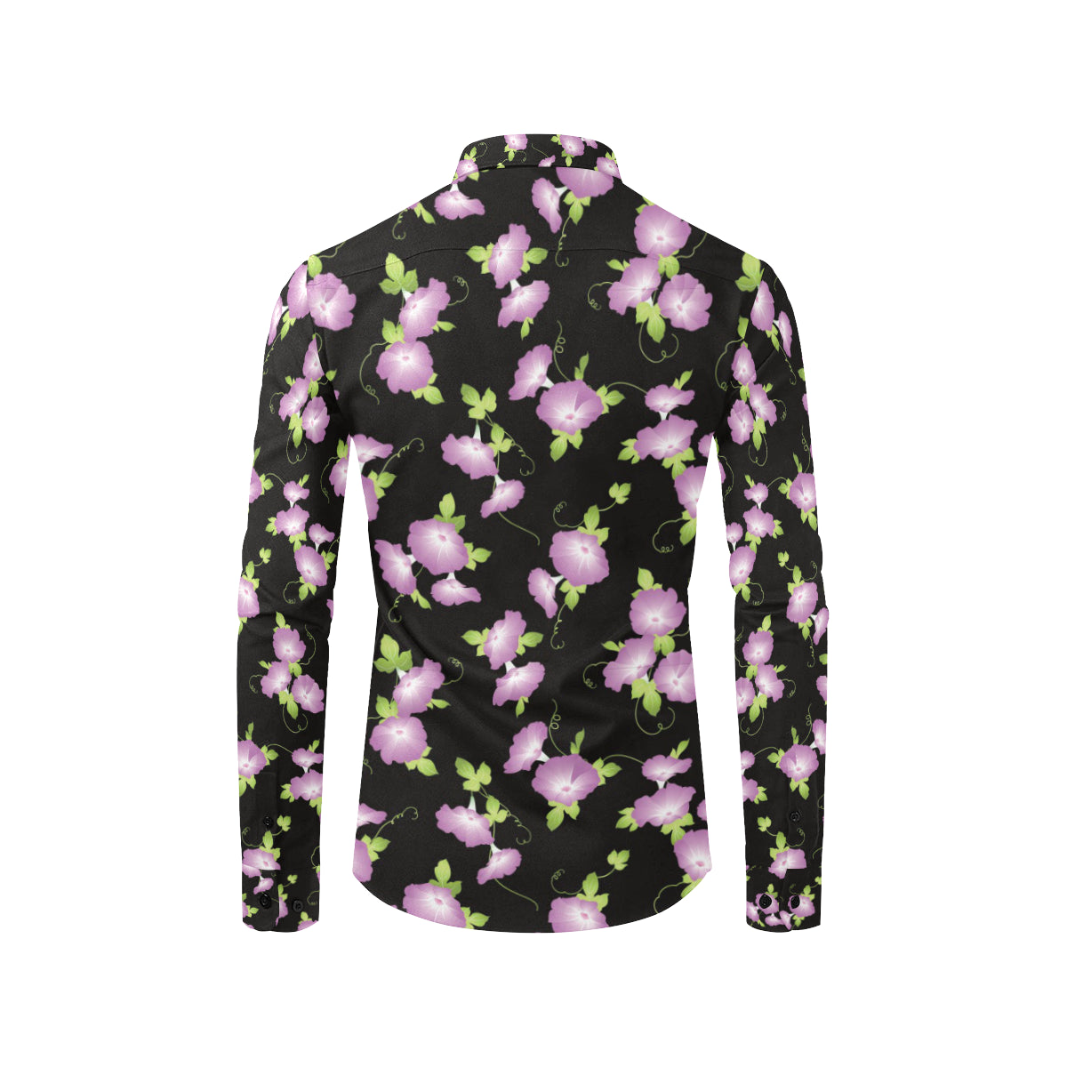 Morning Glory Pattern Print Design MG02 Men's Long Sleeve Shirt