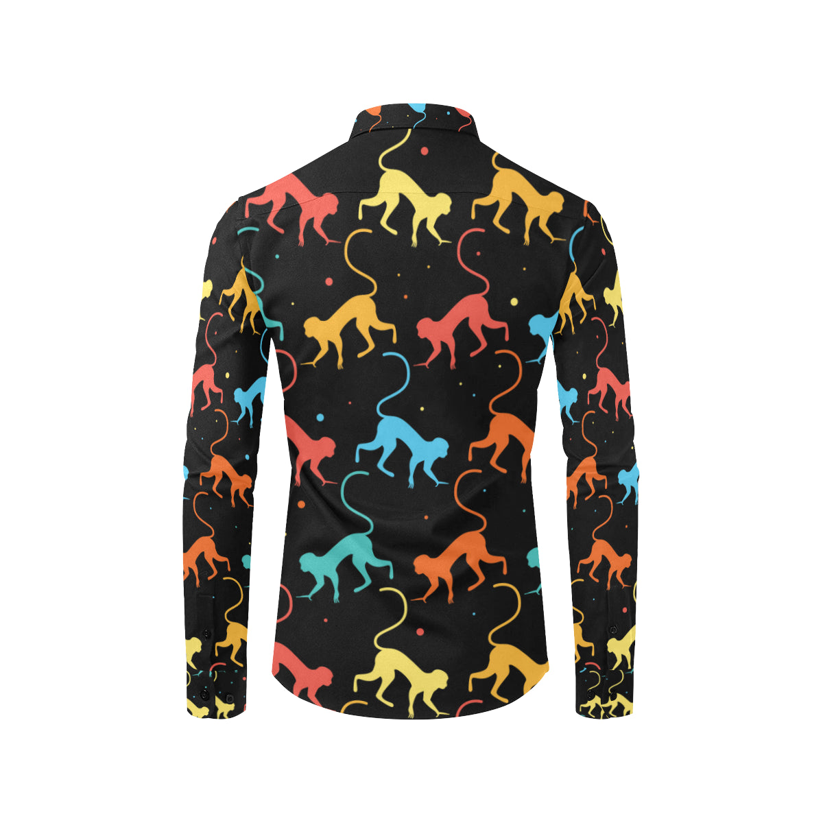 Monkey Pattern Print Design 01 Men's Long Sleeve Shirt