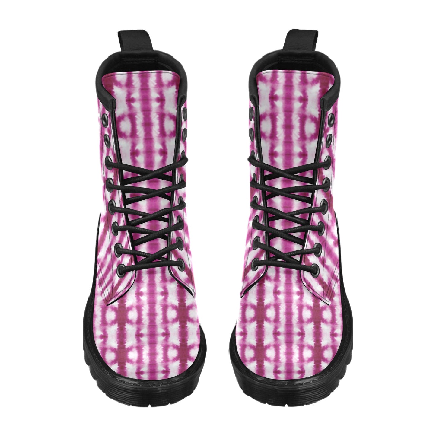 Tie Dye Dark Pink Print Design LKS303 Women's Boots
