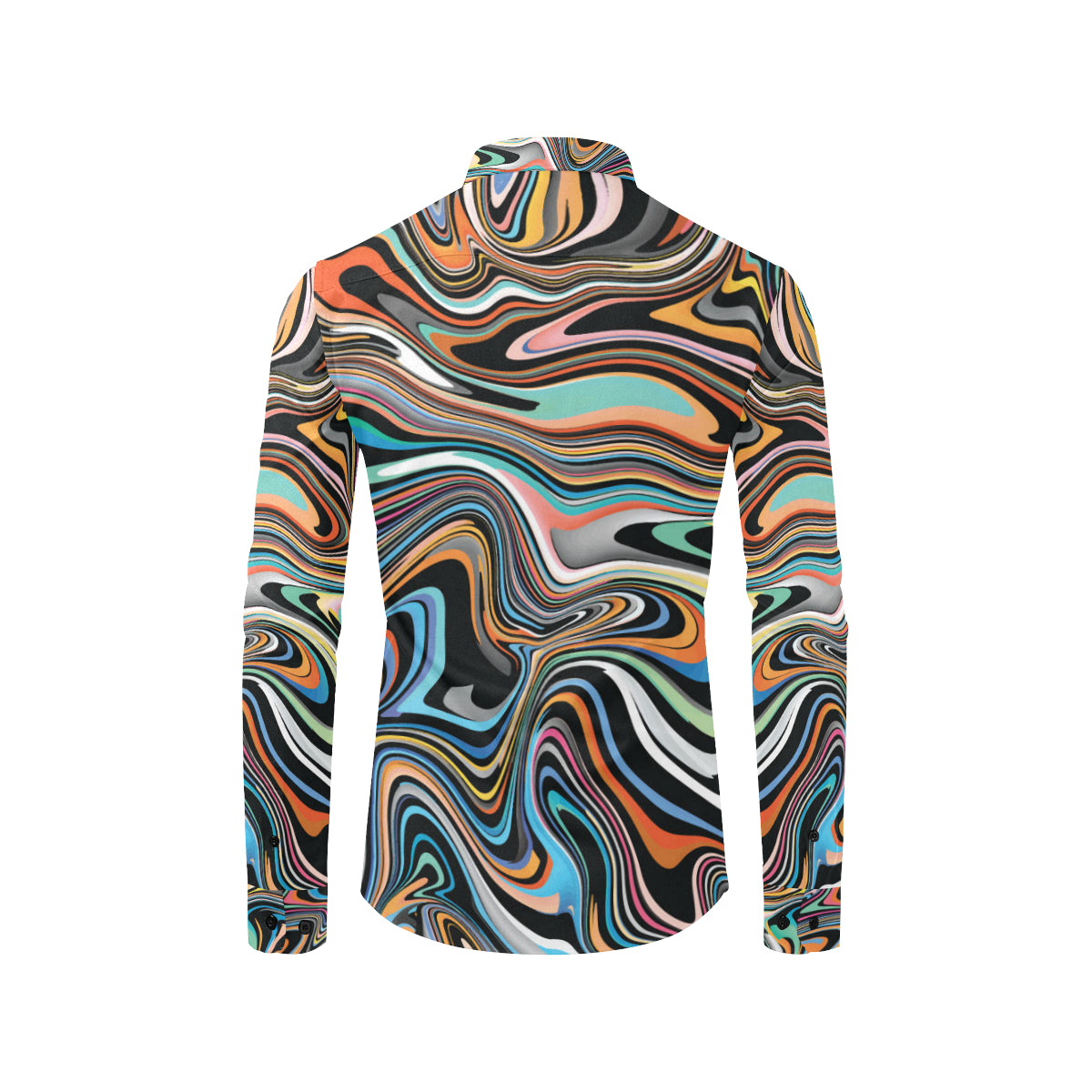 Liquid Pattern Print Design 02 Men's Long Sleeve Shirt