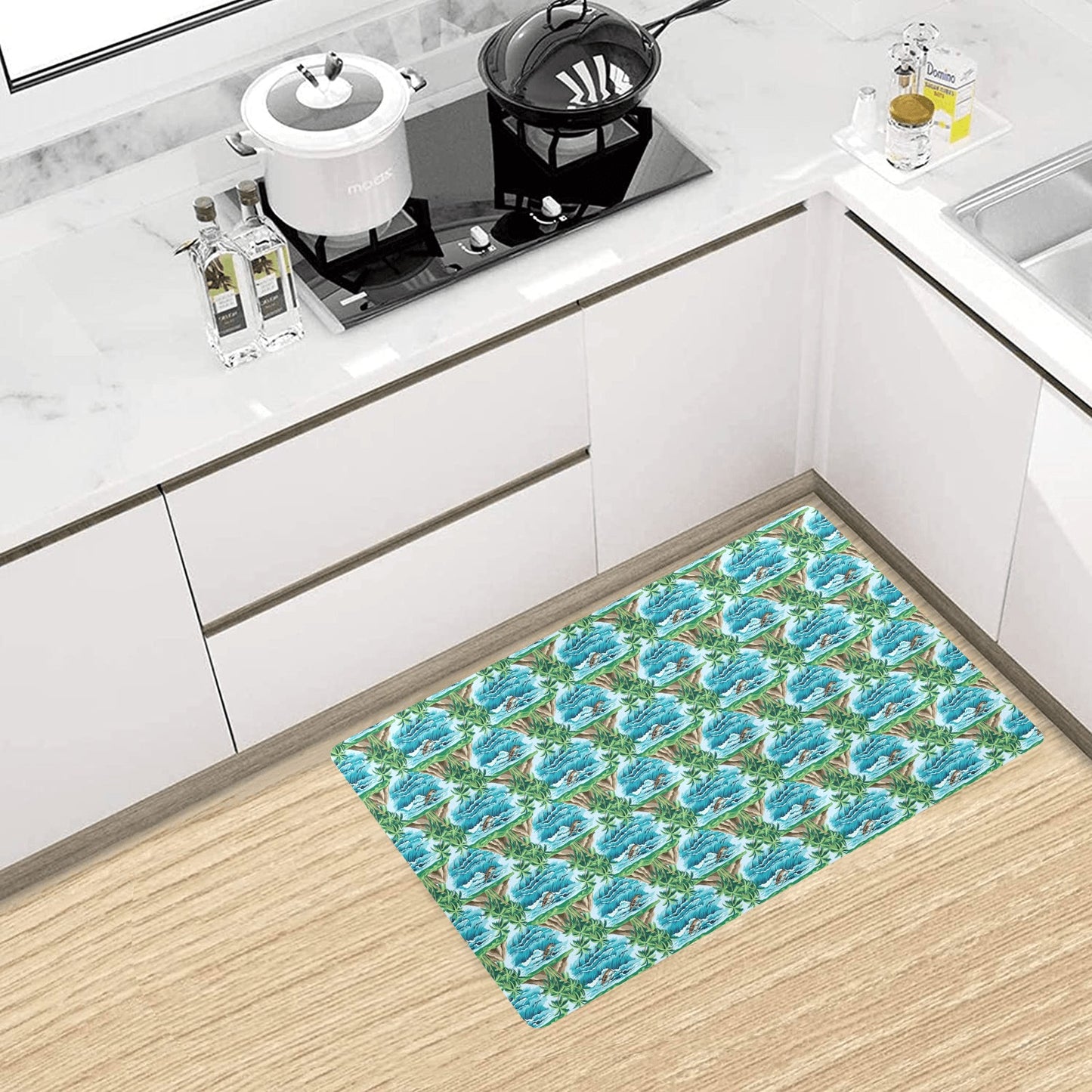 Palm Tree Hawaiian Themed Design Print Kitchen Mat