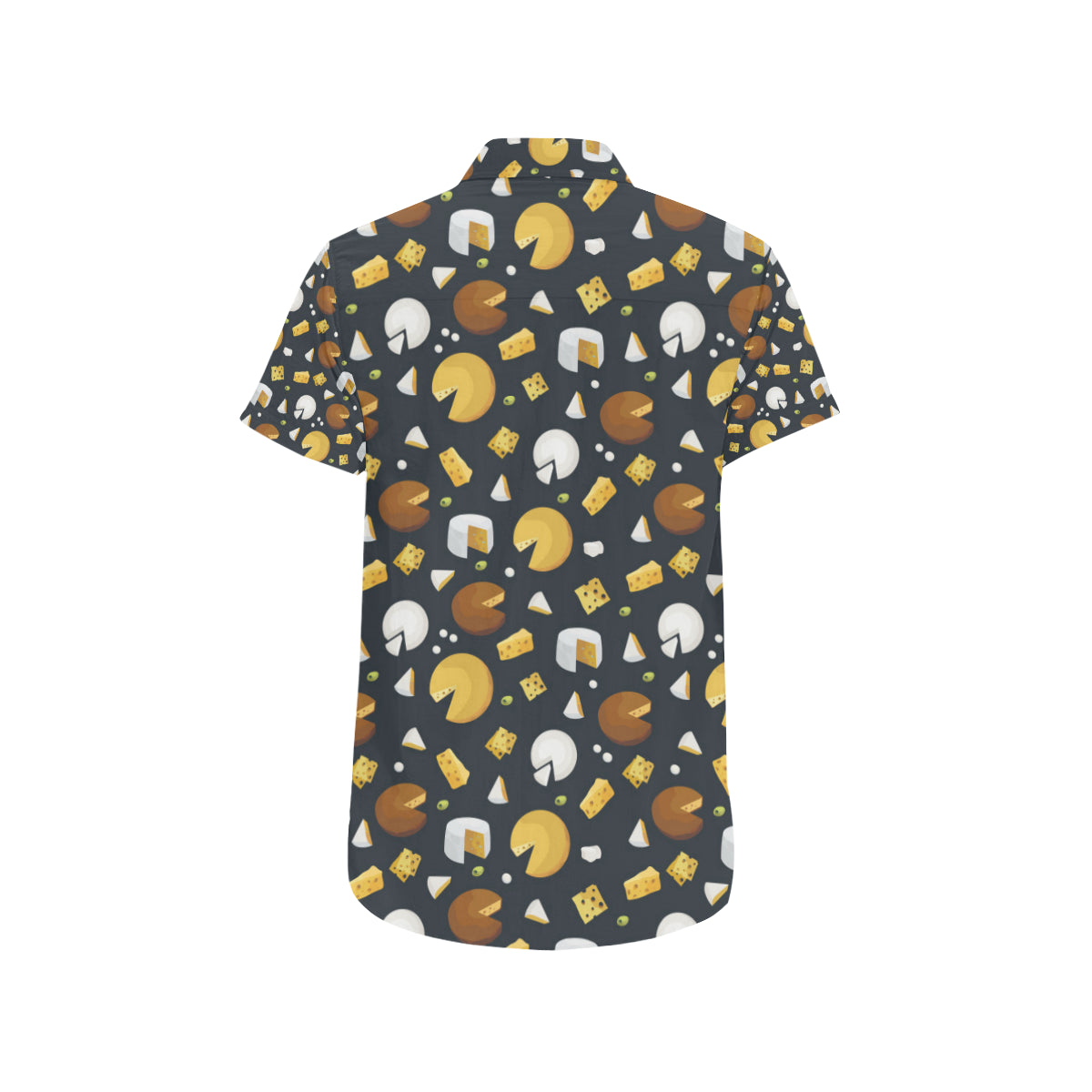 Cheese Pattern Print Design 03 Men's Short Sleeve Button Up Shirt