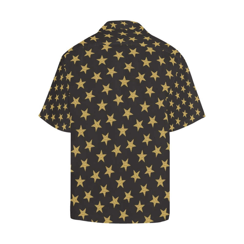Star Gold Print Design LKS302 Men's Hawaiian Shirt