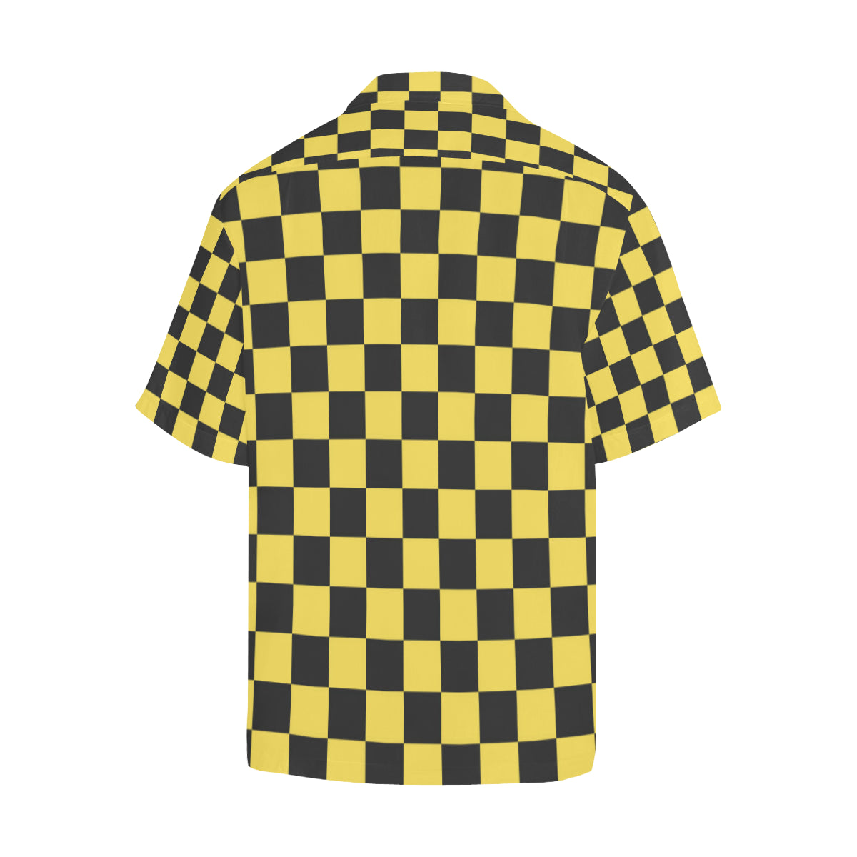Checkered Yellow Pattern Print Design 03 Men's Hawaiian Shirt