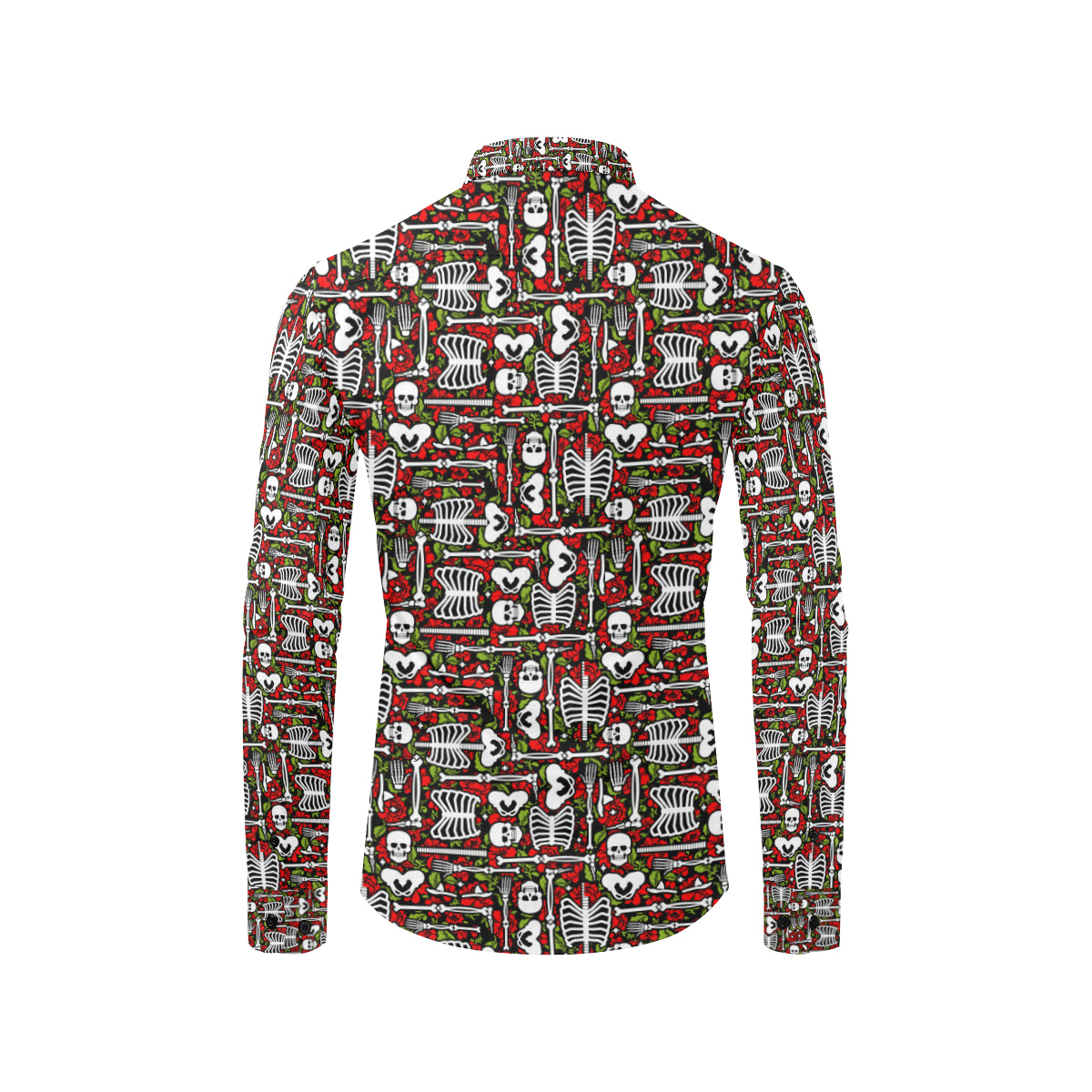 Skeleton Pattern Print Men's Long Sleeve Shirt