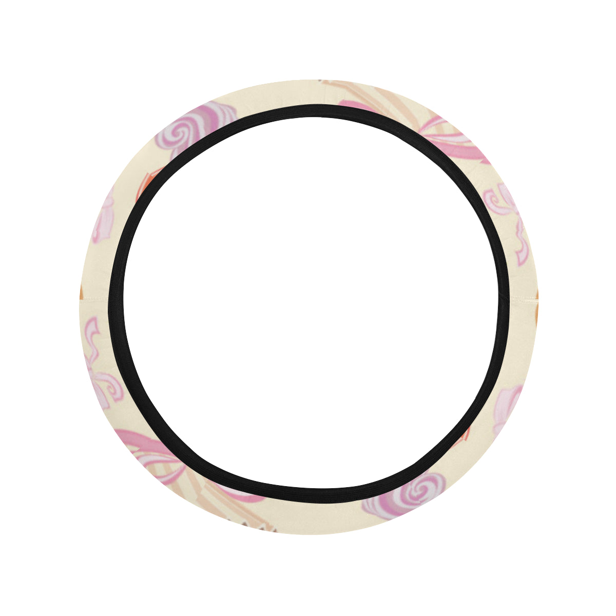 Strawberry Pink CupCake Steering Wheel Cover with Elastic Edge