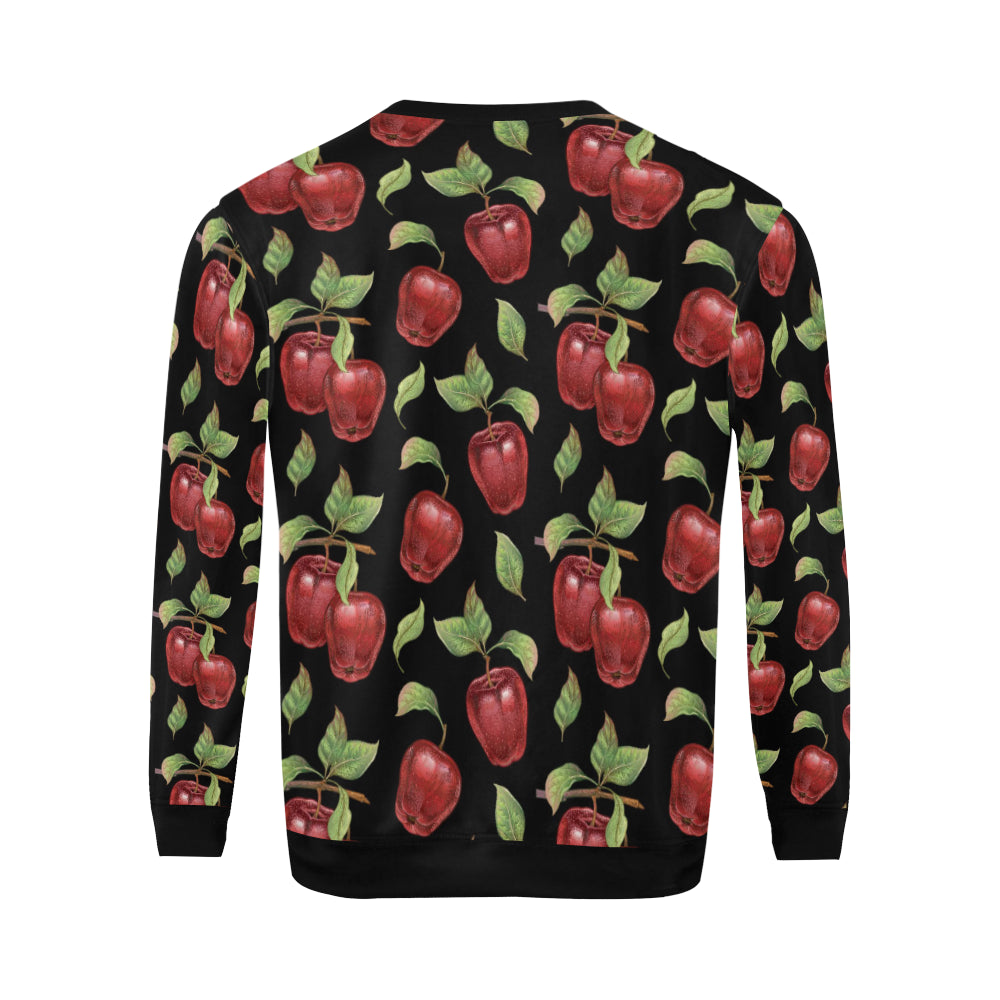 Apple Pattern Print Design AP011 Men Long Sleeve Sweatshirt