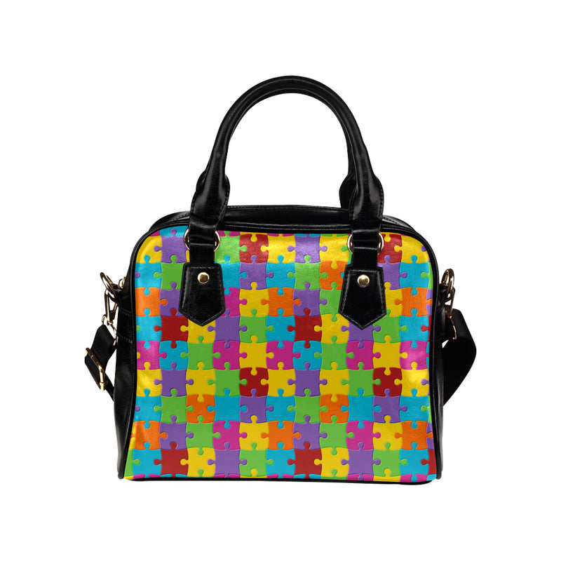 Autism Awareness Pattern Print Design 02 Shoulder Handbag