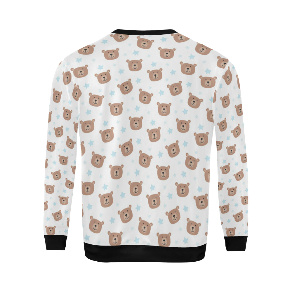 Bear Pattern Print Design BE02 Men Long Sleeve Sweatshirt