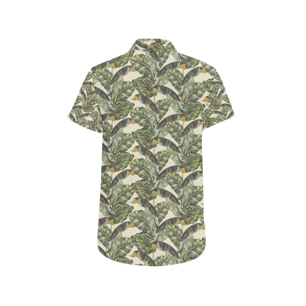 Banana Leaf Pattern Print Design 04 Men's Short Sleeve Button Up Shirt