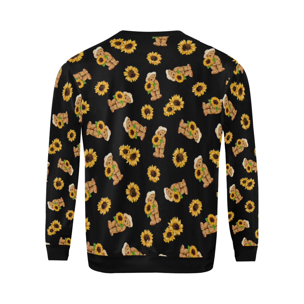 Sunflower Pattern Print Design SF016 Men Long Sleeve Sweatshirt