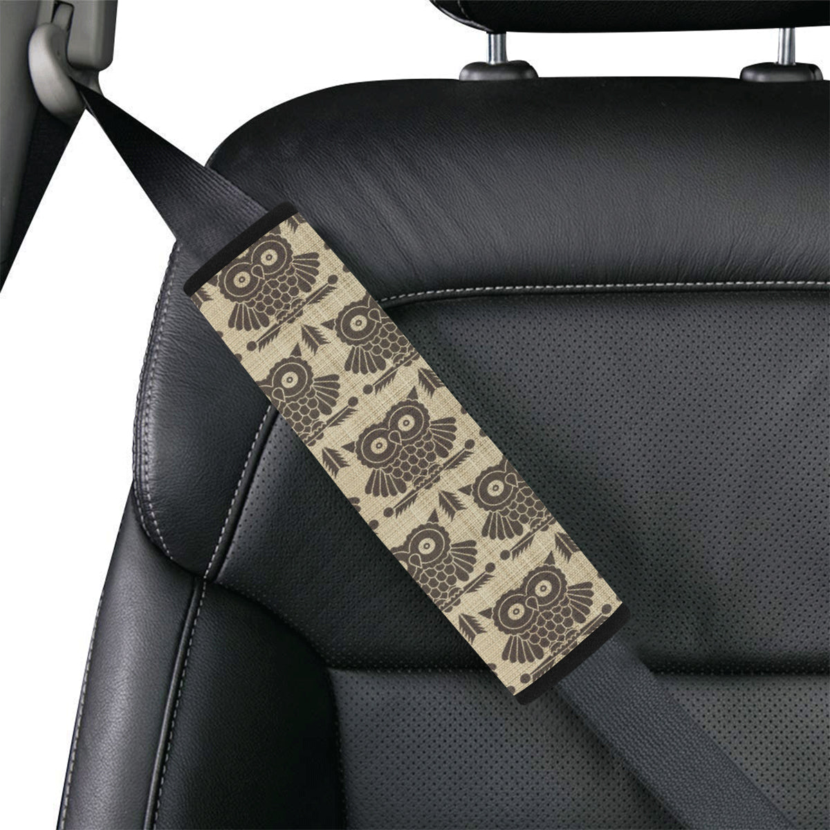 Owl Pattern Print Design A01 Car Seat Belt Cover