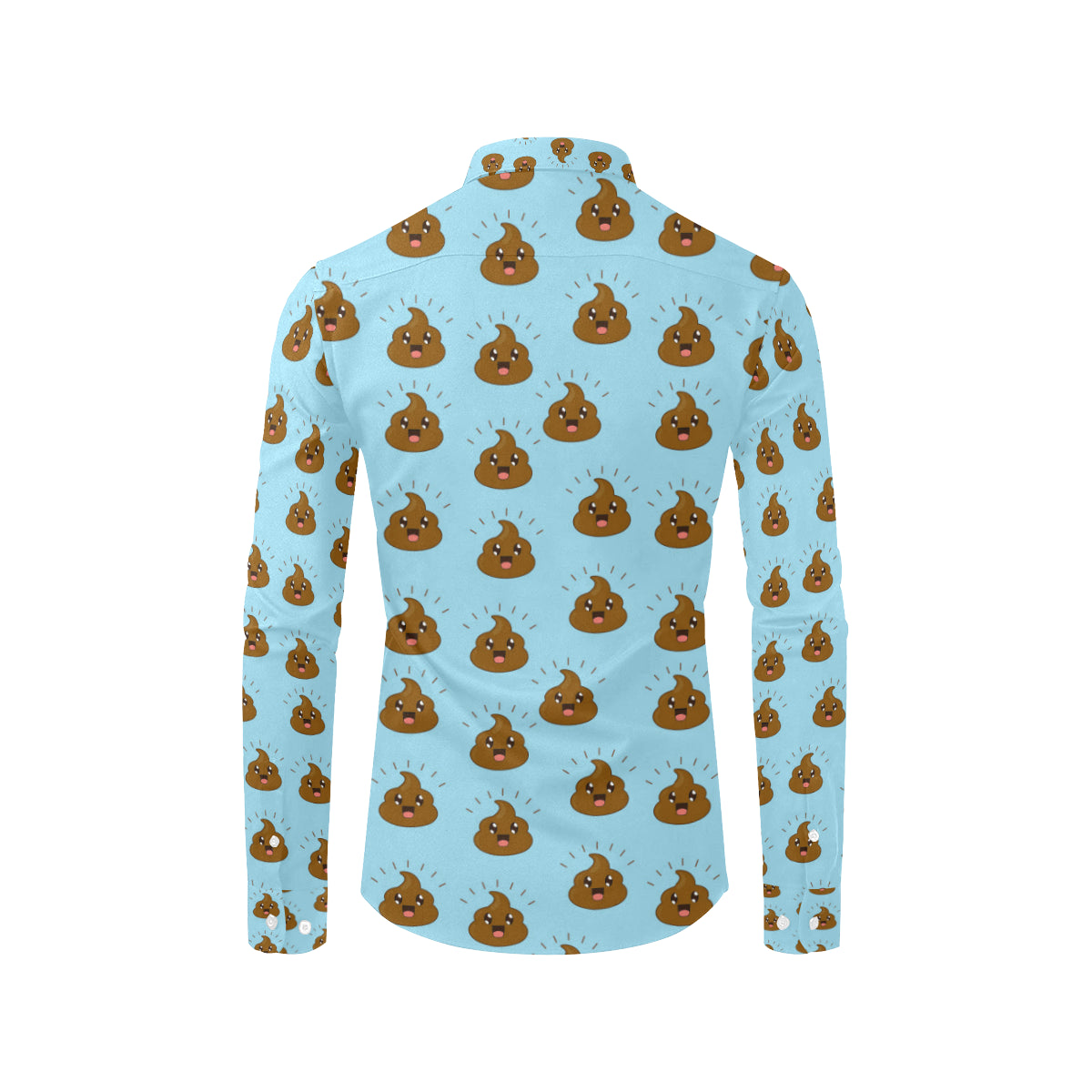 Poop Emoji Pattern Print Design A03 Men's Long Sleeve Shirt