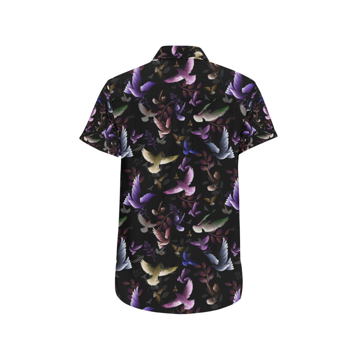Pigeon Pattern Print Design 01 Men's Short Sleeve Button Up Shirt