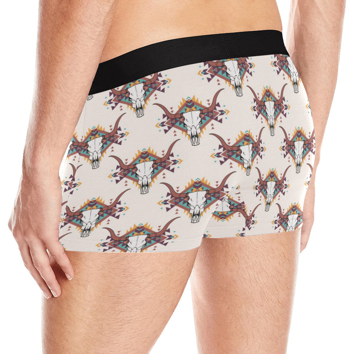 Buffalo Head Pattern Print Design 02 Men's Boxer Briefs