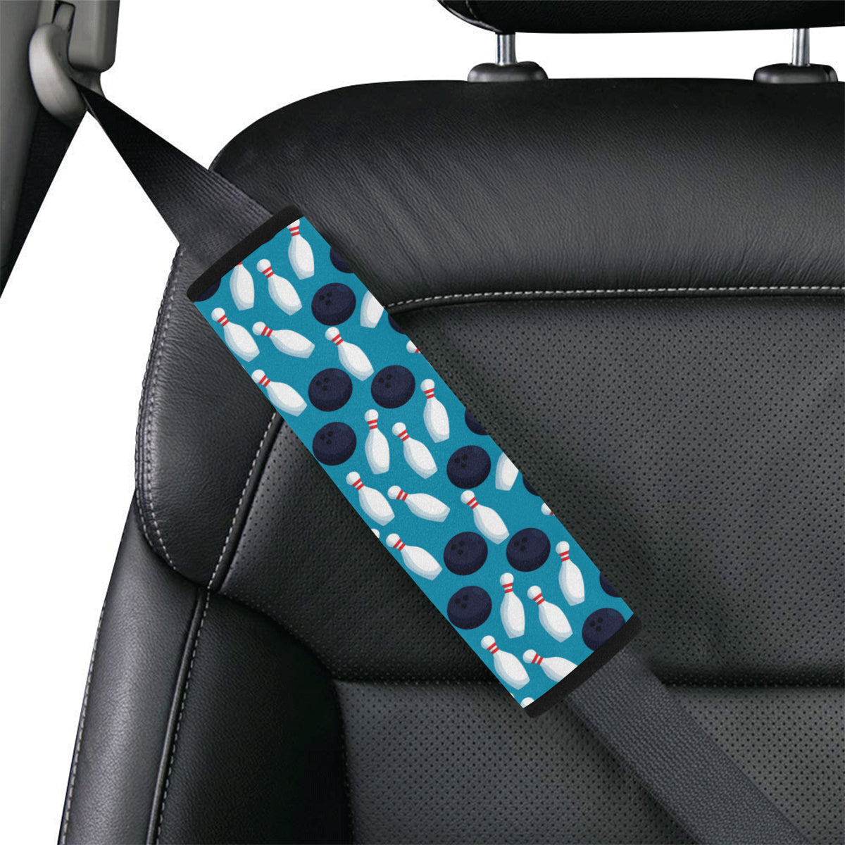 Bowling Pin Pattern Print Design 010 Car Seat Belt Cover