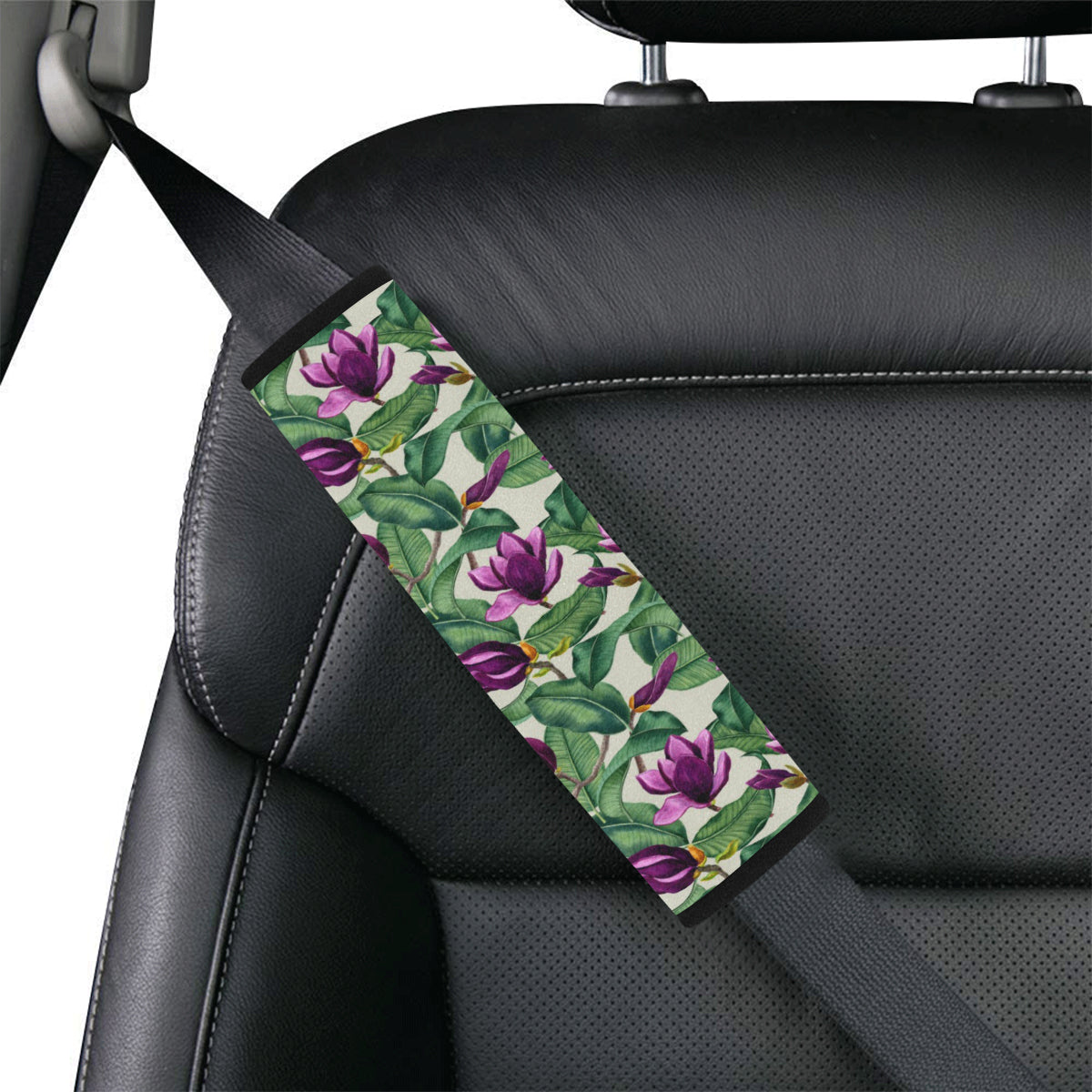 Magnolia Pattern Print Design MAG07 Car Seat Belt Cover