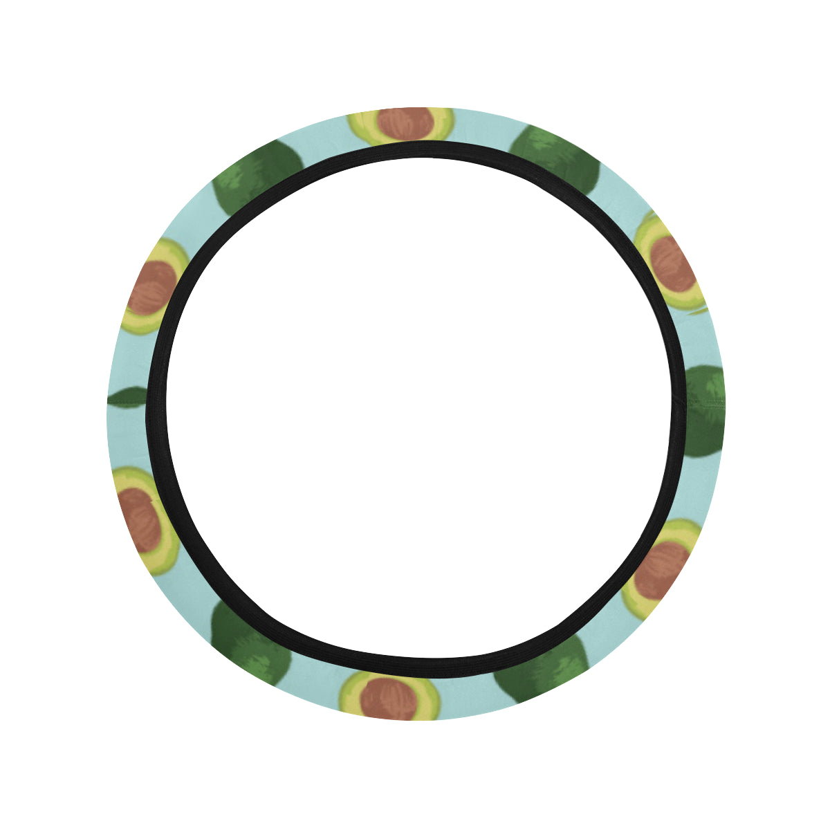 Avocado Pattern Print Design 04 Steering Wheel Cover with Elastic Edge