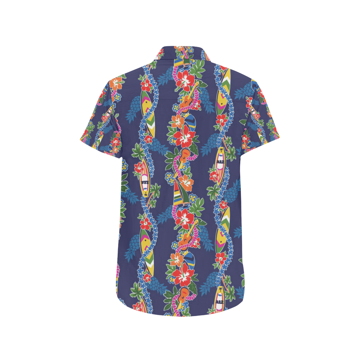 Hawaiian Themed Pattern Print Design H04 Men's Short Sleeve Button Up Shirt