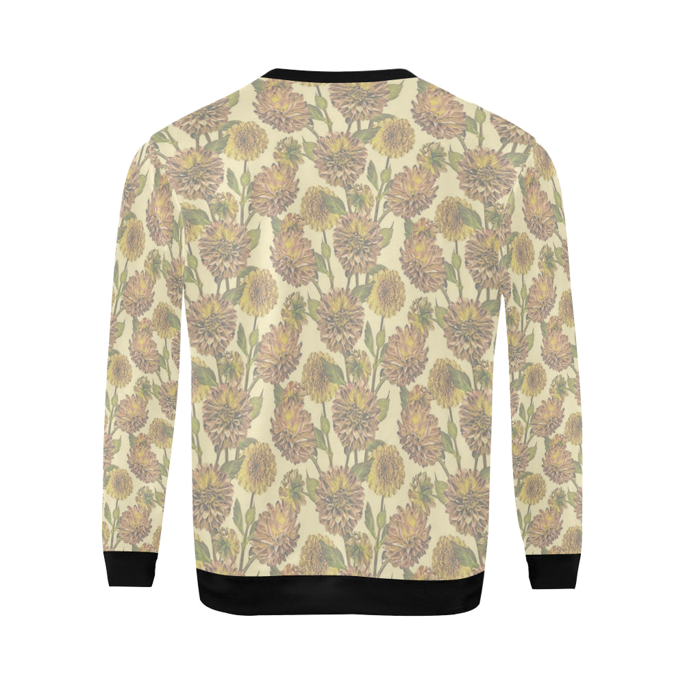 Dahlia Pattern Print Design DH09 Men Long Sleeve Sweatshirt