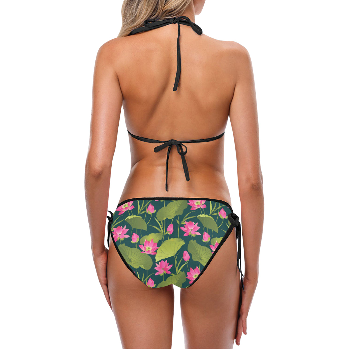 Water Lily Pattern Print Design WL09 Bikini