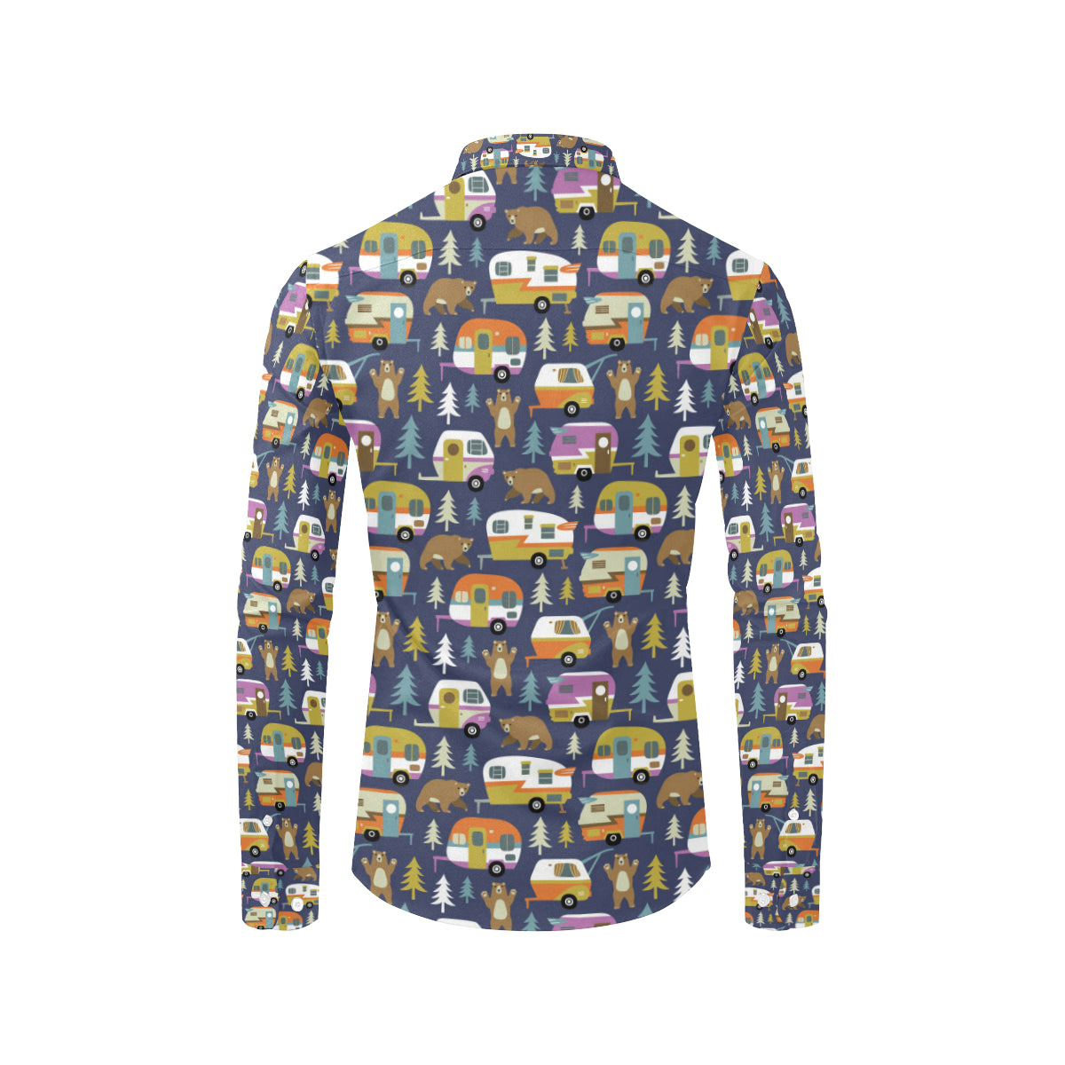 Camper Pattern Print Design 04 Men's Long Sleeve Shirt