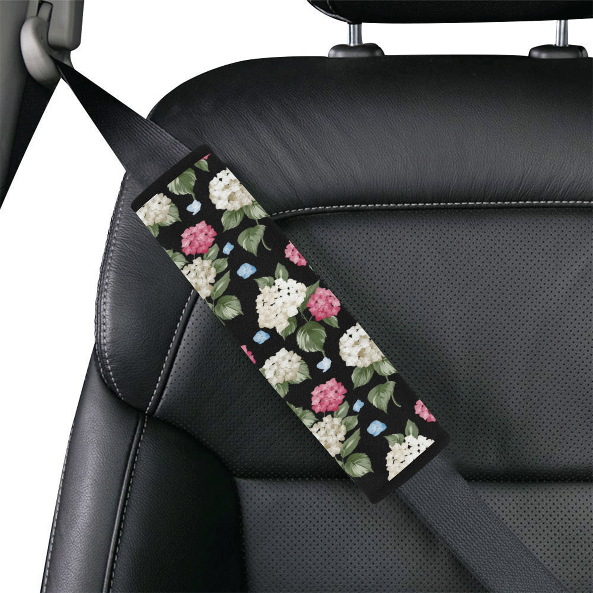 Hydrangea Pattern Print Design HD09 Car Seat Belt Cover